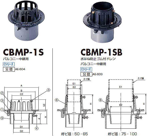 ルーフドレン Cシリーズ CBMP-１S・CBMP-１SB 