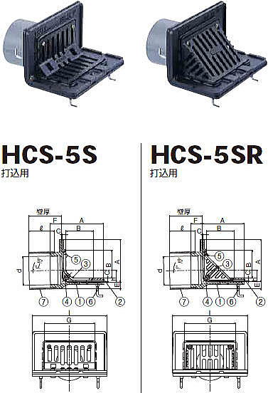 コーナードレン シート防水巾50mmタイプ HCS-5S・HCS-5SR 