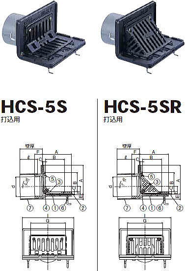 コーナードレン シート防水巾50mmタイプ HCS-5S・HCS-5SR